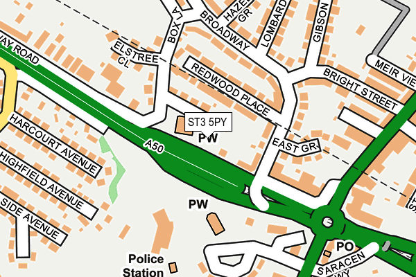 ST3 5PY map - OS OpenMap – Local (Ordnance Survey) ST3 5PY map - OS OpenMap – Local (Ordnance Survey)