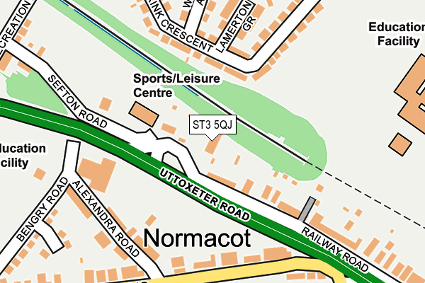 ST3 5QJ map - OS OpenMap – Local (Ordnance Survey) ST3 5QJ map - OS OpenMap – Local (Ordnance Survey)