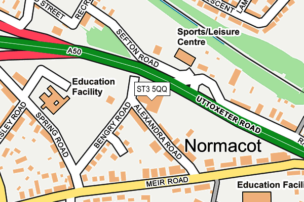 ST3 5QQ map - OS OpenMap – Local (Ordnance Survey) ST3 5QQ map - OS OpenMap – Local (Ordnance Survey)