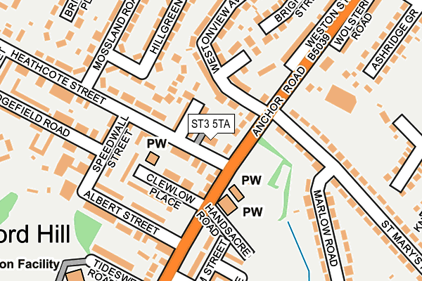 ST3 5TA map - OS OpenMap – Local (Ordnance Survey) ST3 5TA map - OS OpenMap – Local (Ordnance Survey)