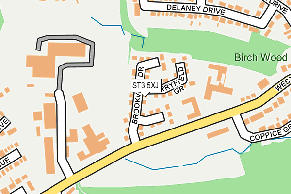 ST3 5XJ map - OS OpenMap – Local (Ordnance Survey) ST3 5XJ map - OS OpenMap – Local (Ordnance Survey)