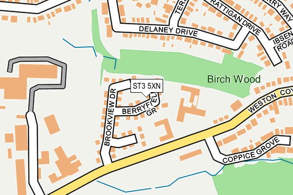 ST3 5XN map - OS OpenMap – Local (Ordnance Survey) ST3 5XN map - OS OpenMap – Local (Ordnance Survey)
