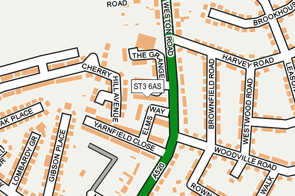 ST3 6AS map - OS OpenMap – Local (Ordnance Survey) ST3 6AS map - OS OpenMap – Local (Ordnance Survey)