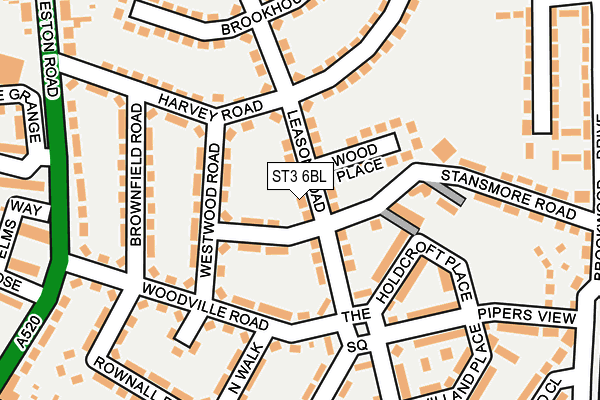 ST3 6BL map - OS OpenMap – Local (Ordnance Survey) ST3 6BL map - OS OpenMap – Local (Ordnance Survey)