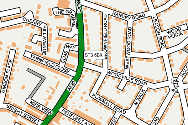 ST3 6BX map - OS OpenMap – Local (Ordnance Survey) ST3 6BX map - OS OpenMap – Local (Ordnance Survey)