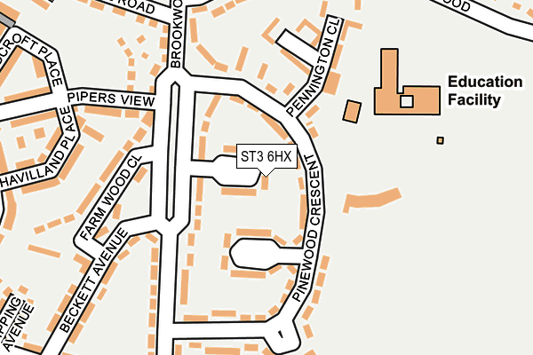ST3 6HX map - OS OpenMap – Local (Ordnance Survey) ST3 6HX map - OS OpenMap – Local (Ordnance Survey)