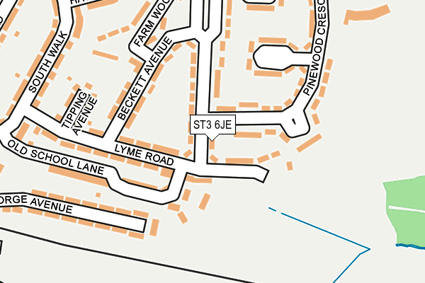 ST3 6JE map - OS OpenMap – Local (Ordnance Survey) ST3 6JE map - OS OpenMap – Local (Ordnance Survey)