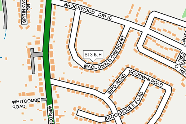 ST3 6JH map - OS OpenMap – Local (Ordnance Survey) ST3 6JH map - OS OpenMap – Local (Ordnance Survey)