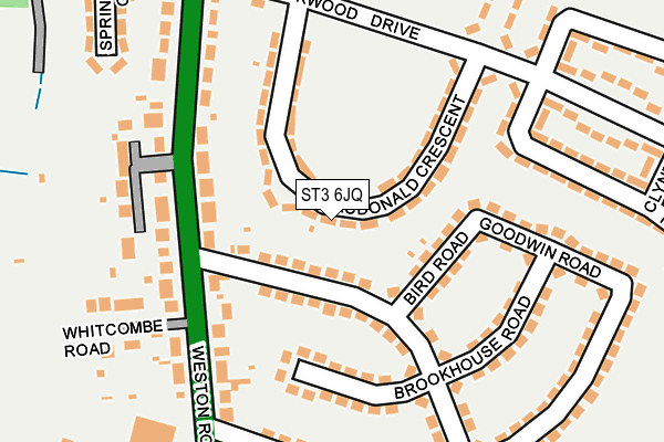 ST3 6JQ map - OS OpenMap – Local (Ordnance Survey) ST3 6JQ map - OS OpenMap – Local (Ordnance Survey)