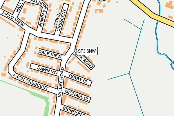 ST3 6NW map - OS OpenMap – Local (Ordnance Survey) ST3 6NW map - OS OpenMap – Local (Ordnance Survey)