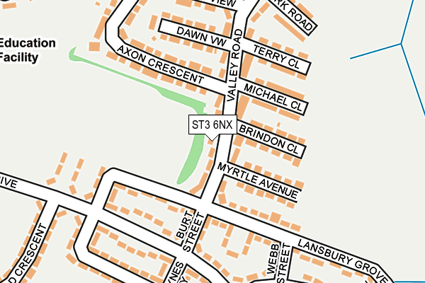 ST3 6NX map - OS OpenMap – Local (Ordnance Survey) ST3 6NX map - OS OpenMap – Local (Ordnance Survey)