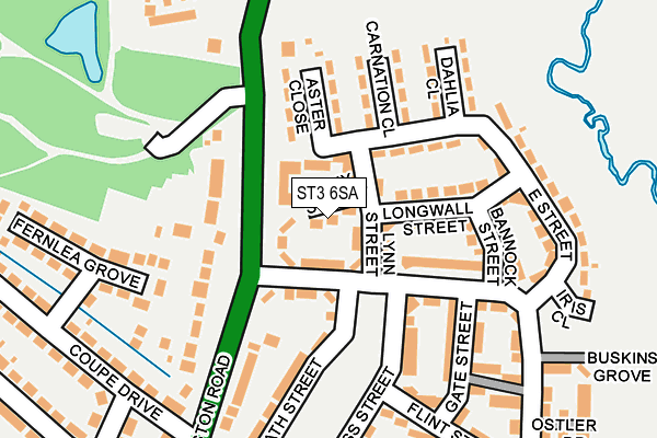ST3 6SA map - OS OpenMap – Local (Ordnance Survey) ST3 6SA map - OS OpenMap – Local (Ordnance Survey)