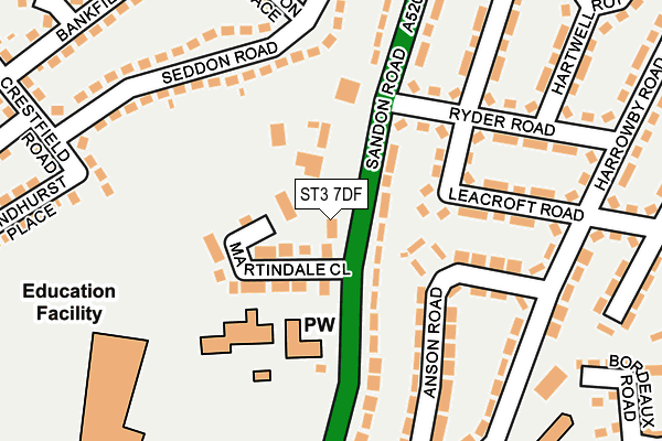 ST3 7DF map - OS OpenMap – Local (Ordnance Survey) ST3 7DF map - OS OpenMap – Local (Ordnance Survey)