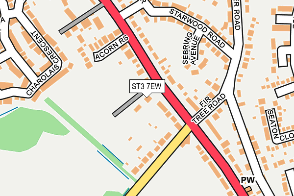 ST3 7EW map - OS OpenMap – Local (Ordnance Survey) ST3 7EW map - OS OpenMap – Local (Ordnance Survey)
