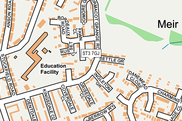 ST3 7GJ map - OS OpenMap – Local (Ordnance Survey) ST3 7GJ map - OS OpenMap – Local (Ordnance Survey)