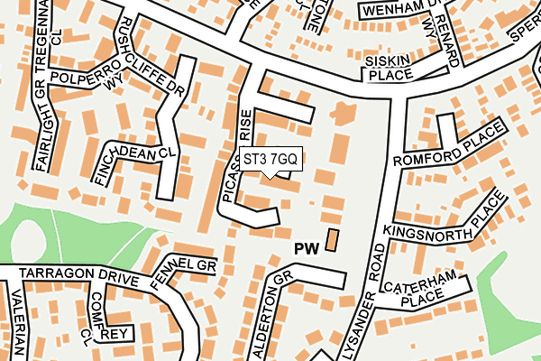 ST3 7GQ map - OS OpenMap – Local (Ordnance Survey) ST3 7GQ map - OS OpenMap – Local (Ordnance Survey)