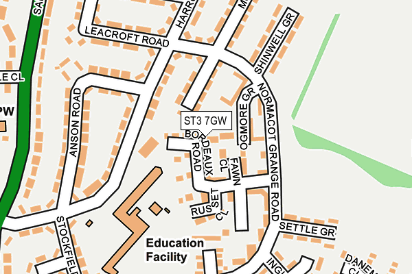 ST3 7GW map - OS OpenMap – Local (Ordnance Survey) ST3 7GW map - OS OpenMap – Local (Ordnance Survey)