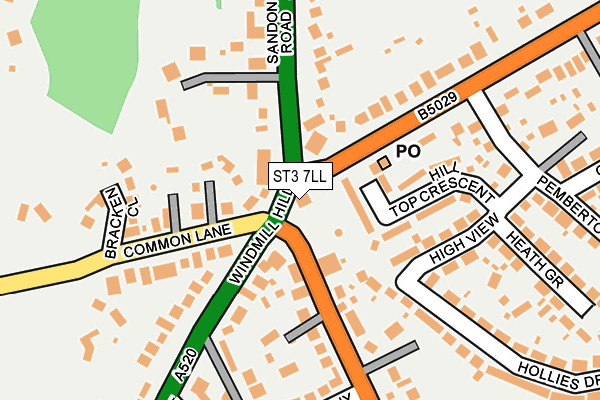 ST3 7LL map - OS OpenMap – Local (Ordnance Survey) ST3 7LL map - OS OpenMap – Local (Ordnance Survey)