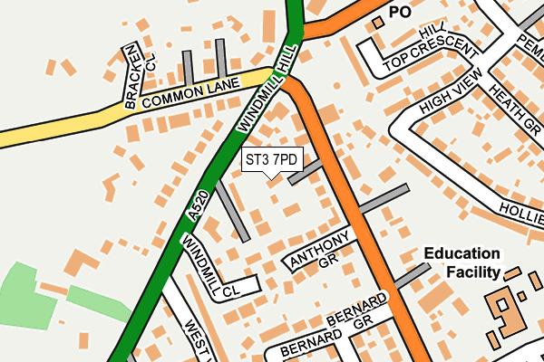 ST3 7PD map - OS OpenMap – Local (Ordnance Survey) ST3 7PD map - OS OpenMap – Local (Ordnance Survey)