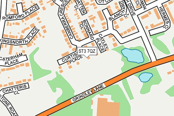 ST3 7QZ map - OS OpenMap – Local (Ordnance Survey) ST3 7QZ map - OS OpenMap – Local (Ordnance Survey)