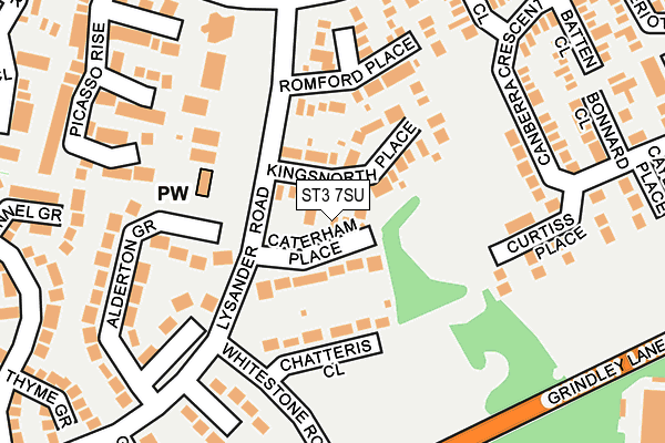 ST3 7SU map - OS OpenMap – Local (Ordnance Survey) ST3 7SU map - OS OpenMap – Local (Ordnance Survey)
