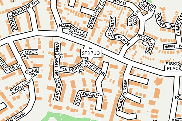 ST3 7UQ map - OS OpenMap – Local (Ordnance Survey) ST3 7UQ map - OS OpenMap – Local (Ordnance Survey)