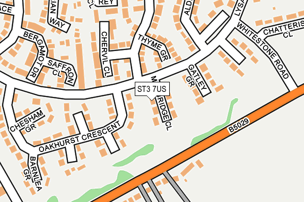 ST3 7US map - OS OpenMap – Local (Ordnance Survey) ST3 7US map - OS OpenMap – Local (Ordnance Survey)