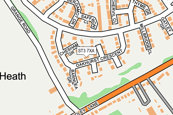ST3 7XA map - OS OpenMap – Local (Ordnance Survey) ST3 7XA map - OS OpenMap – Local (Ordnance Survey)