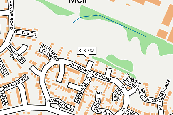 ST3 7XZ map - OS OpenMap – Local (Ordnance Survey) ST3 7XZ map - OS OpenMap – Local (Ordnance Survey)