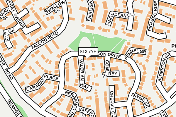 ST3 7YE map - OS OpenMap – Local (Ordnance Survey) ST3 7YE map - OS OpenMap – Local (Ordnance Survey)
