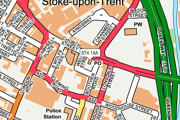 ST4 1AA map - OS OpenMap – Local (Ordnance Survey) ST4 1AA map - OS OpenMap – Local (Ordnance Survey)