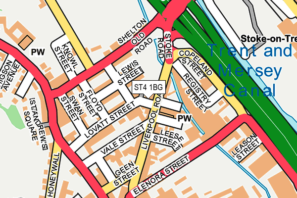 ST4 1BG map - OS OpenMap – Local (Ordnance Survey) ST4 1BG map - OS OpenMap – Local (Ordnance Survey)