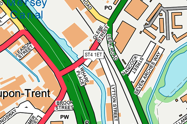 ST4 1ET map - OS OpenMap – Local (Ordnance Survey) ST4 1ET map - OS OpenMap – Local (Ordnance Survey)