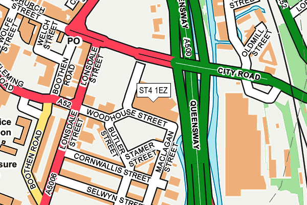 ST4 1EZ map - OS OpenMap – Local (Ordnance Survey) ST4 1EZ map - OS OpenMap – Local (Ordnance Survey)