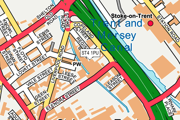 ST4 1PU map - OS OpenMap – Local (Ordnance Survey) ST4 1PU map - OS OpenMap – Local (Ordnance Survey)