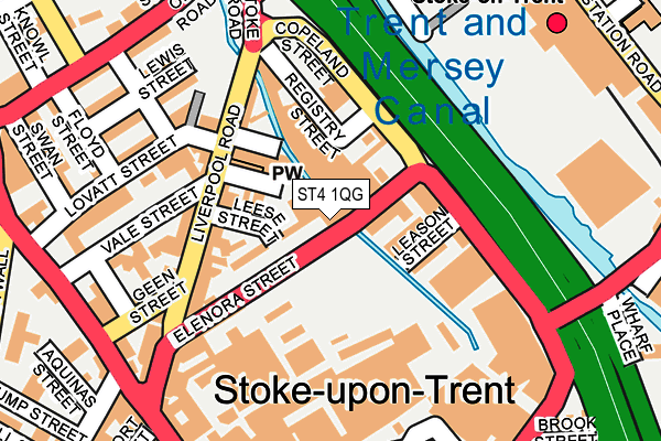 ST4 1QG map - OS OpenMap – Local (Ordnance Survey) ST4 1QG map - OS OpenMap – Local (Ordnance Survey)