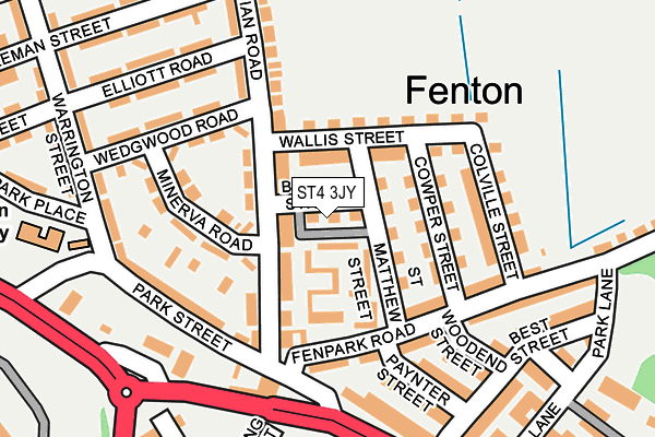ST4 3JY map - OS OpenMap – Local (Ordnance Survey) ST4 3JY map - OS OpenMap – Local (Ordnance Survey)