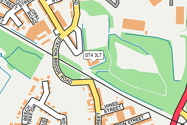 ST4 3LT map - OS OpenMap – Local (Ordnance Survey) ST4 3LT map - OS OpenMap – Local (Ordnance Survey)