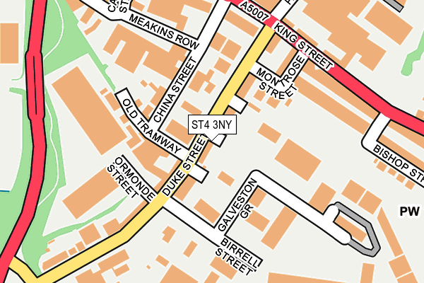 ST4 3NY map - OS OpenMap – Local (Ordnance Survey) ST4 3NY map - OS OpenMap – Local (Ordnance Survey)