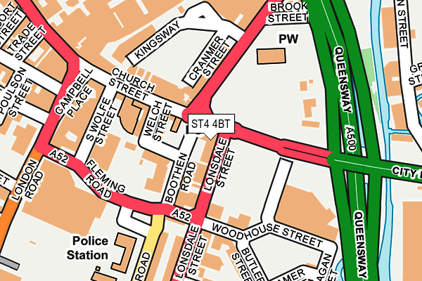 ST4 4BT map - OS OpenMap – Local (Ordnance Survey) ST4 4BT map - OS OpenMap – Local (Ordnance Survey)