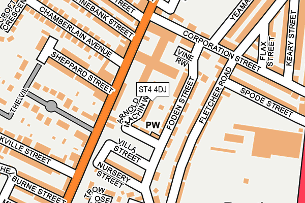 ST4 4DJ map - OS OpenMap – Local (Ordnance Survey) ST4 4DJ map - OS OpenMap – Local (Ordnance Survey)