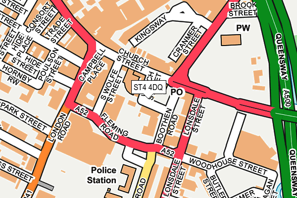 ST4 4DQ map - OS OpenMap – Local (Ordnance Survey) ST4 4DQ map - OS OpenMap – Local (Ordnance Survey)