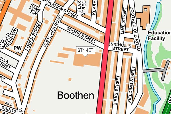 ST4 4ET map - OS OpenMap – Local (Ordnance Survey) ST4 4ET map - OS OpenMap – Local (Ordnance Survey)