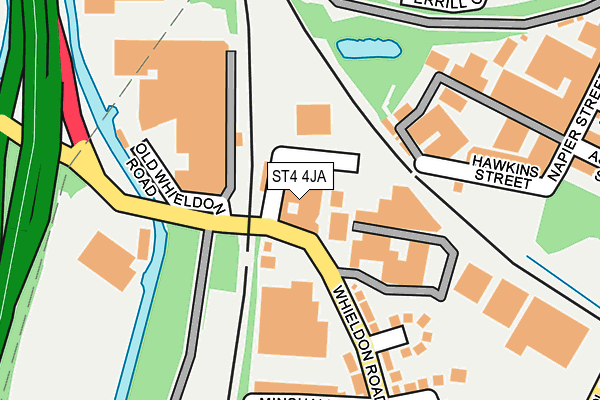 ST4 4JA map - OS OpenMap – Local (Ordnance Survey) ST4 4JA map - OS OpenMap – Local (Ordnance Survey)