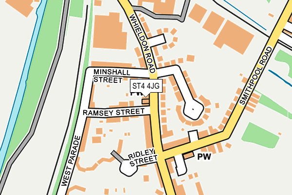 ST4 4JG map - OS OpenMap – Local (Ordnance Survey) ST4 4JG map - OS OpenMap – Local (Ordnance Survey)