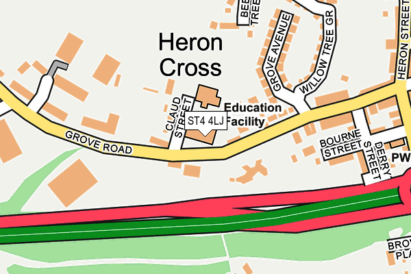 ST4 4LJ map - OS OpenMap – Local (Ordnance Survey) ST4 4LJ map - OS OpenMap – Local (Ordnance Survey)