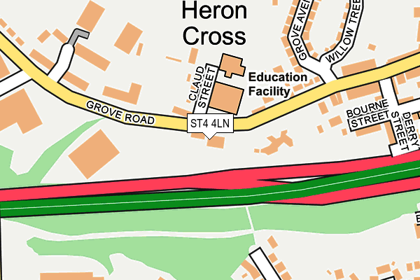 ST4 4LN map - OS OpenMap – Local (Ordnance Survey) ST4 4LN map - OS OpenMap – Local (Ordnance Survey)