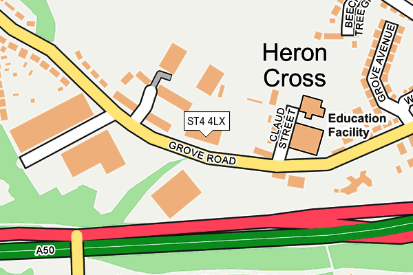 ST4 4LX map - OS OpenMap – Local (Ordnance Survey) ST4 4LX map - OS OpenMap – Local (Ordnance Survey)
