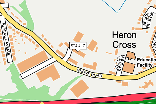 ST4 4LZ map - OS OpenMap – Local (Ordnance Survey) ST4 4LZ map - OS OpenMap – Local (Ordnance Survey)