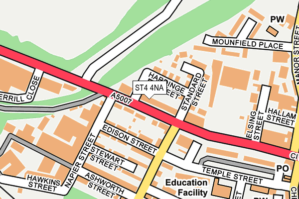 ST4 4NA map - OS OpenMap – Local (Ordnance Survey) ST4 4NA map - OS OpenMap – Local (Ordnance Survey)